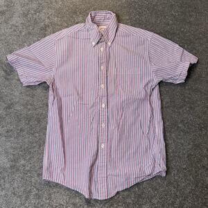 Brooks Brothers 346 Seersucker Mens Button Down Shirt S Striped Short Sleeve‎